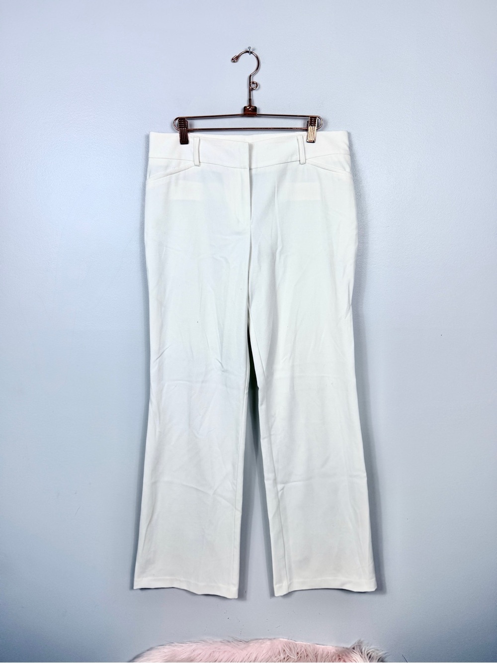 BWear white mid rise semi stretch wide leg dress pants size 9